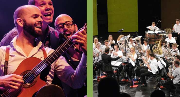 Vrijdag 17 september 2021 om 20u15 in de schouwburg:    Openingsconcert Academie met Los Del Trè en Brassband Willebroek