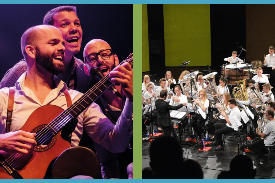 Vrijdag 17 september 2021 om 20u15 in de schouwburg:    Openingsconcert Academie met Los Del Trè en Brassband Willebroek